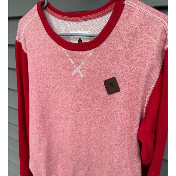 Burton size M Red Coral Marled Crewneck 100% Cotton Lightweight Sweatshirt - Picture 11 of 11